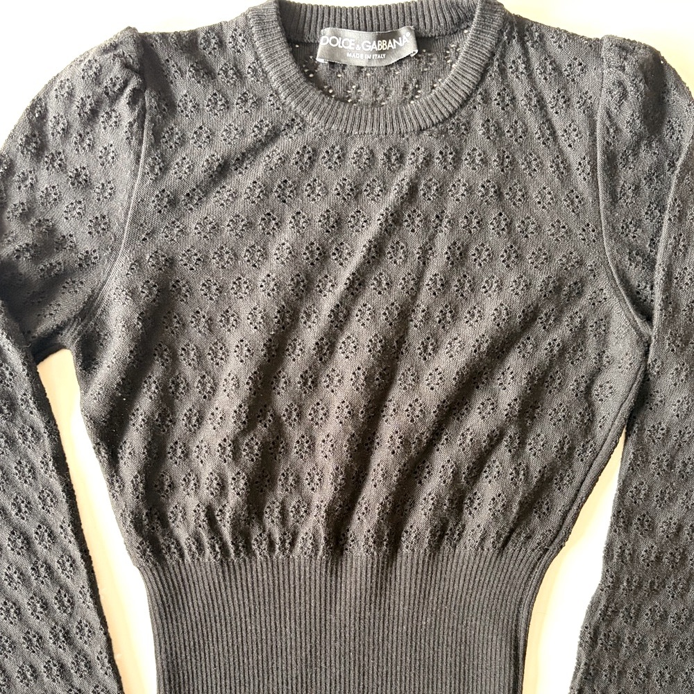 Vintage Dolce & Gabbana 100% wool sweater black size XSmall Petite